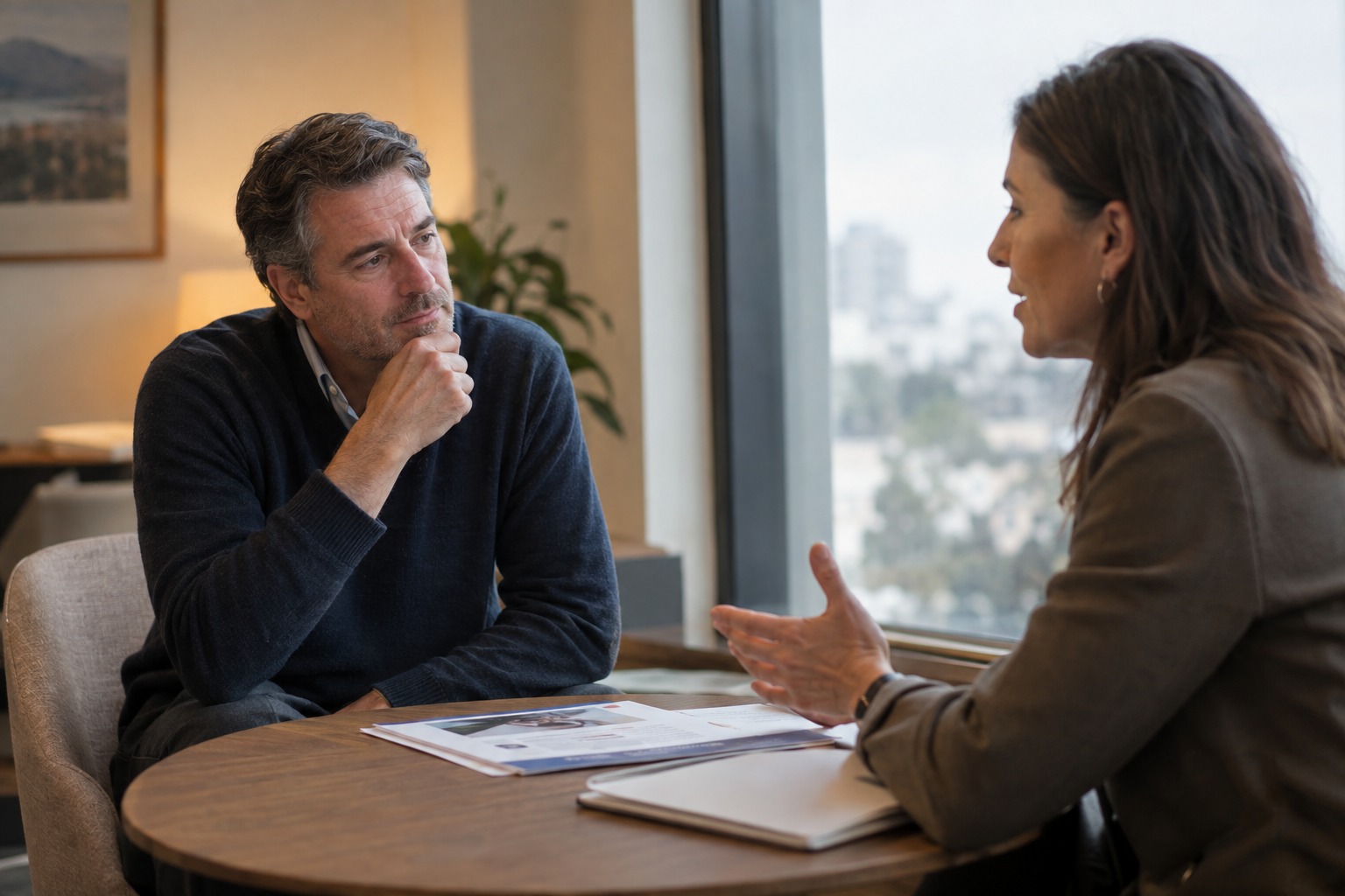 Profesionales conversando sobre una trayectoria laboral